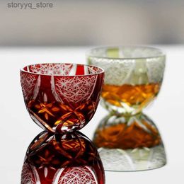 Copas de vino Vasos de chupito de cristal Hecho a mano Vidrio sin plomo Licor de vidrio Fiesta Beber Copas de vino para sake Baijiu Shochu 1.5 oz 1 pieza Q231115