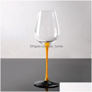 Verres à vin en cristal avec fond rouge et noir, peints à la main, livraison à domicile, jardin, cuisine, bar à manger, verres à boissons Dhpqu