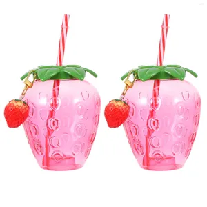 Copas de vino Copas Copa Fiesta Agua Botella de fresa Luau Paja Bebida hawaiana Piña con playa Vaso para niños Jugo para sorber Leche Fruta