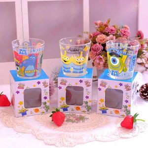 Verres à vin mignon Verre de dessin animé pour enfants et filles motif d'anime à la maison brosser les dents d'eau potable