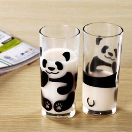 Verres à vin mignon Chine Panda Verre Creative Tea Bottle Single Transparent Coffee tasse Juice Breakfast Milkware pour boire