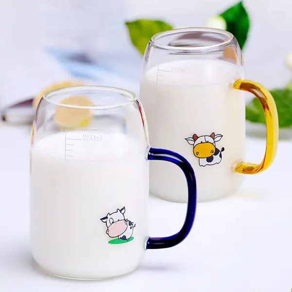 Verres à vin écailles mignonnes dessin animé enfants verre à lait tasse jus eau petit déjeuner Transparent petits enfants belle tasse