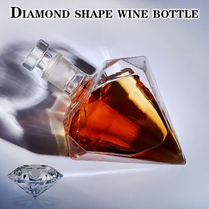 Verres à vin Carafe en verre de diamant artisanat décoration vin rouge bouteille de whisky porte-vodka bouteille d'eau décoration de la maison outils de bar 230905