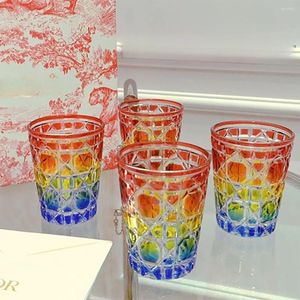 Verres à vin diao fantasme coloré tasse de cristal tasse 4 pièces coffre-cadeau cadeau de vigne classique