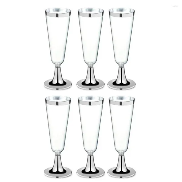 Copas de vino desechables de cristal rojo, juego de 6 copas de plástico, perfectas para compromisos, cenas formales y eventos de celebración