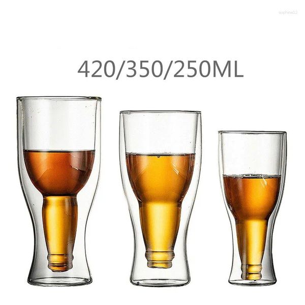 Verres à vin Double-Deckwine Glass Beer Draft Cup Whisky Creative Bar Boisson froide pour les festivals