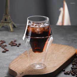 Wijnglazen Dubbele glazen bekers voor koffie Theekop Mok met muren Muur Transparante bodem Parie Koude koffie Drinkgerei Keuken Eetbar