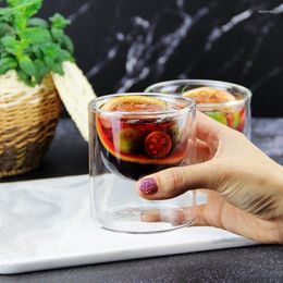 Verres à vin Double verre isolé boisson froide café tasse d'eau été fruits thé Ins Style taille Couple whisky