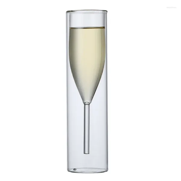 Verres à vin à Double paroi, flûtes à Champagne, gobelet sans tige, verres à bulles de tulipes, verres pour Cocktail, fête de mariage