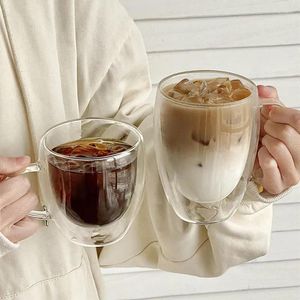 Wijnglazen Dubbelwandig Glas Koffie Latte Mok Hoge Borosilicaat Waterkop Ontbijt Havermout Melk Drinkgerei