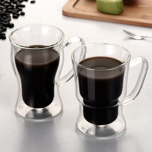 Wijnglazen dubbele wandglas kopje warmte geïsoleerde mok met bodem drinken koffie thee kantoor drinkweergarage 250 ml