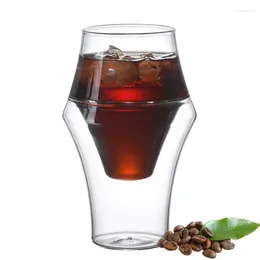 Verres à vin tasse en verre à Double paroi tasse à boisson isolée à lèvre unique tasses de café pour café thé whisky Cocktails