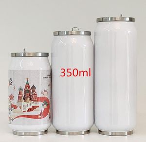 Verres à vin Drinkware Cuisine Salle à manger Bar Maison Jardin Drop Delivery 2021 Sublimation 12Oz Cola Can Bouteille d'eau Double paroi en acier inoxydable