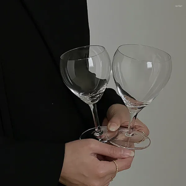 Copas de vino con forma de gota, copa de cóctel soplada con boca, doble pared