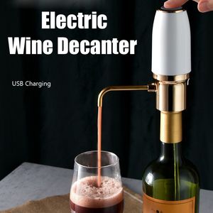 Verres à vin Aérateur et distributeur de vin électrique One Touch Quick Sobering Decanter Chargement USB Verseur de vin automatique pour cuisine Bar Party 230715