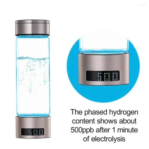Verres à vin électrolyse bouteille d'eau rechargeable de générateur d'hydrogène portable machine ionizer légère avec pour le pouce