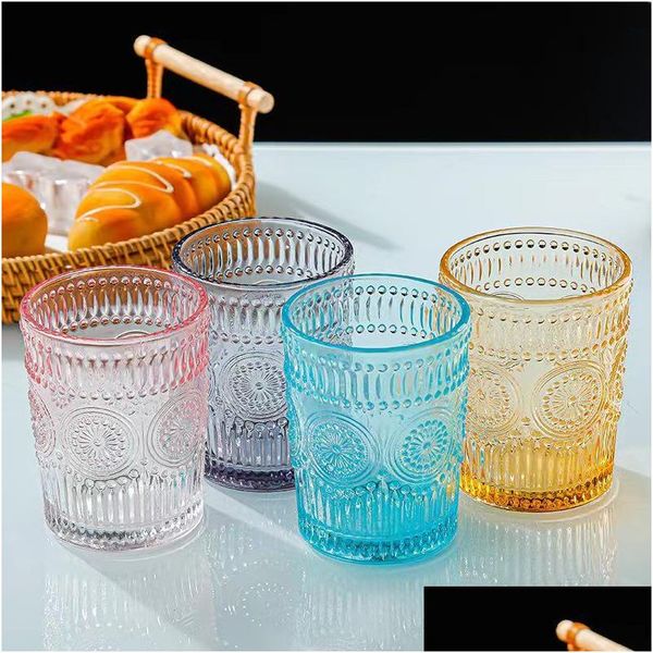 Verres À Vin En Relief Eau Vintage Boire Du Jus De Boissons Cocktail Whisky Ours Coupe Romantique Verrerie Drop Delivery Home Garden Dhl9V