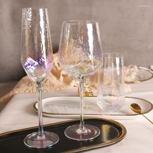 Verres à vin Europe tasse en verre cristal coloré rétro gobelet sans plomb fil d'or Champagne El maison accessoires de décoration de mariage