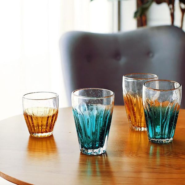 Verres à vin européen Simple grande capacité tasse à eau personnalité verre à bulles couleur crème glacée bière petit déjeuner fête verres