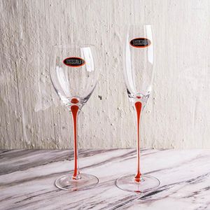 Vases à vin mode Nordic Crystal Glass Red Rod Tops Handmade Gobblet Champagne Bar El Party Drinkware à domicile