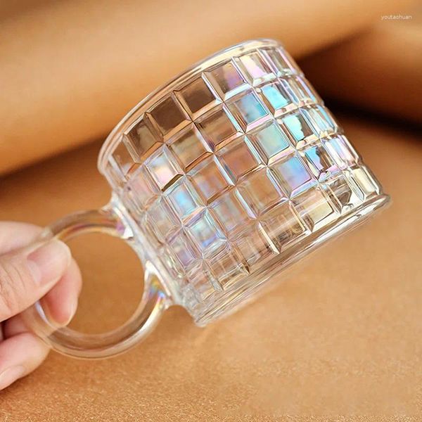 Verres à vin Mode Simple Tasse Tasse En Verre Avec Poignée Ménage Café Petit Déjeuner Lait Verres Transparent Eau Pour Ami Cadeau