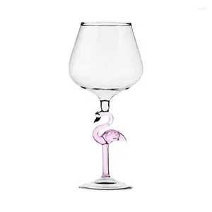 Wijnglazen flamingo elegante roze goblet glas creatieve cocktail drinken herbruikbaar