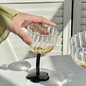 Copas de vino Flower champán copa inclinado copa transparente regalo vertical vintage francés