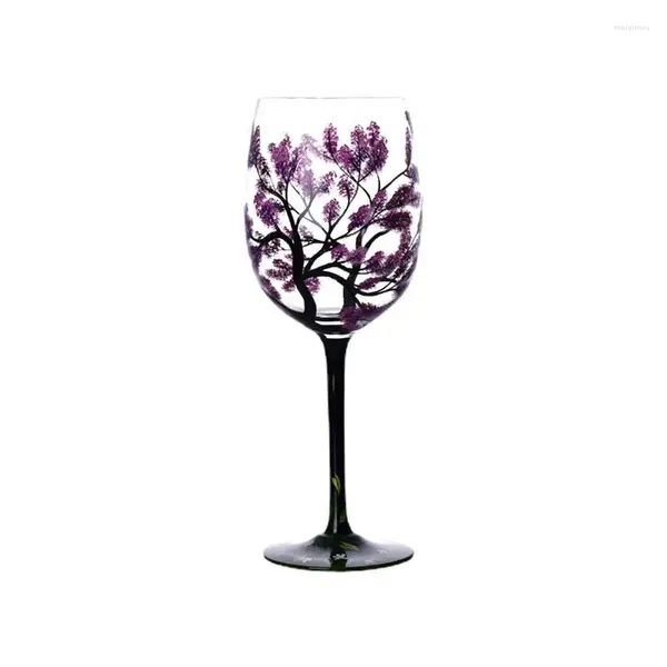 Verres à vin quatre saisons de saison artisan artisan peint art art de verre idées cadeaux pour blanc