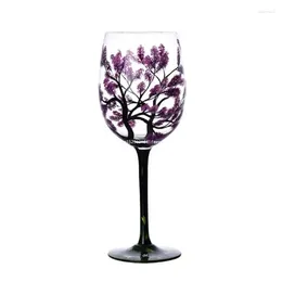 Verres à vin Four saisons arbre cadeau en verre peint à la main pour les anniversaires Mariage de la Saint-Valentin Durbale Dropship