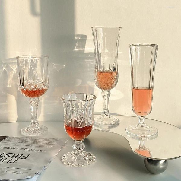 Copas de vino de cristal transparente francés, copa Vintage sin plomo, cristal rojo, copa de whisky para champán, regalo para fanáticos