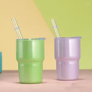 Wijnglazen Frosted Water Cup Transparant Heldere Kleuren Glas Mat Modieus Met Deksel Een uniek cadeau voor geliefden