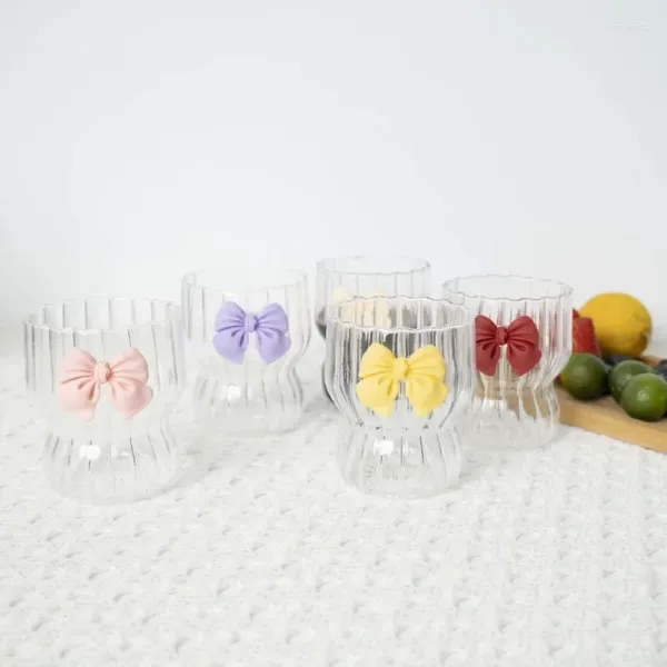 Verres à vin, thé aux fruits, limonade, verres transparents pour café, nœud papillon, mignon, jus, eau de Bar à Cocktail