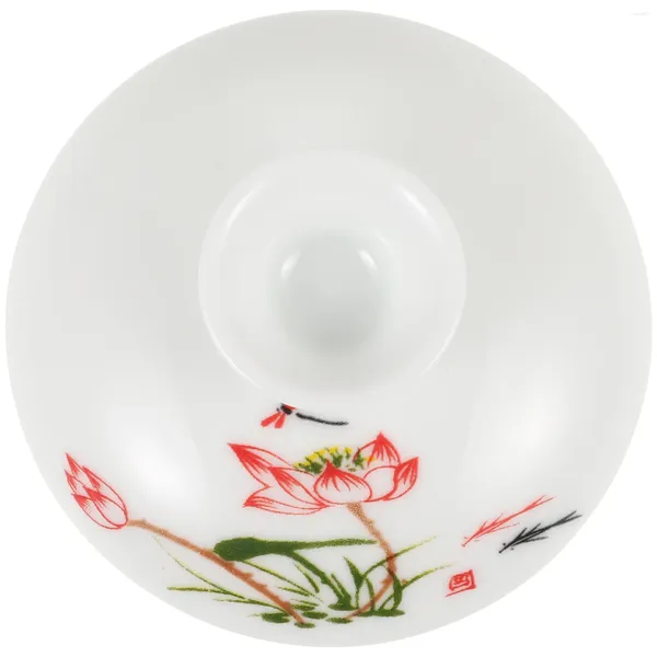 Vers à vin gaiwan couvercles de couvercle de bouilloire en céramique pour théière accessoire en porcelaine bleue et blanche