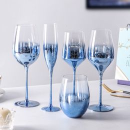 Copas de vino Gelas anggur biru berbintang gelas kristal langit cangkir kaca merah barang furnitur Set koktail pesta nilai tinggi 230904