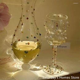 Verres à vin en verre de gemme, gobelet luxueux et créatif pour Cocktail, grand verre à haute teneur en Borosilicate, Style coréen Ins, crème glacée