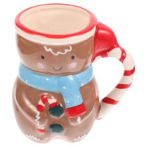 Wijnglazen Gingerbread Man Mug Christmas Coffee Cup Ceramic Tea Character Mokken Cute Chocolate Cocoa