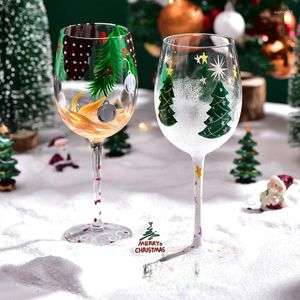 Wijnglazen Glas Kerstboom Rode Kop Champagne Cadeau Creatief Jaar Goblet Handgetekend