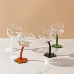 Verres à vin, tasse en verre, tasses à café, tasse à Cocktail en cristal, Vases ondulés, pieds hauts, Style floral