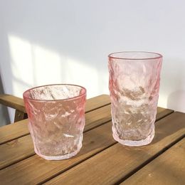 Verres à vin verre tasse progressive rose ménage Glacier modèle enfants en gros tasses eau bière Tiktok Drinkware 231205