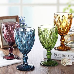 Wijn Glazen Glazen Bekers Multicolor Gesneden Goblet Whiskey Rood 300 Ml Wedding Party Champagne Fluiten Bar Restaurant Thuis Gereedschap 230725