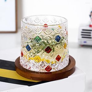 Verres à vin Verre Durable Tumbler Cup Texture 3D attrayante Bonne conception de glacier peinte à la main Jus Boire Cadeau