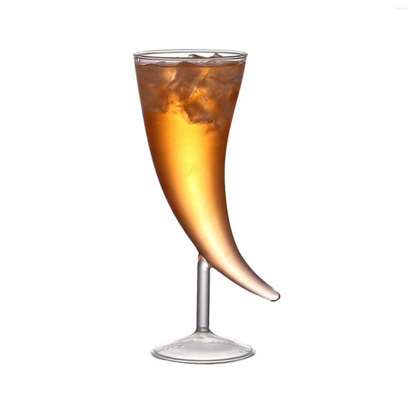 Copas de vino de vidrio portátil transparente en forma de luna taza de agua cóctel taza de cerveza para mujeres hombres