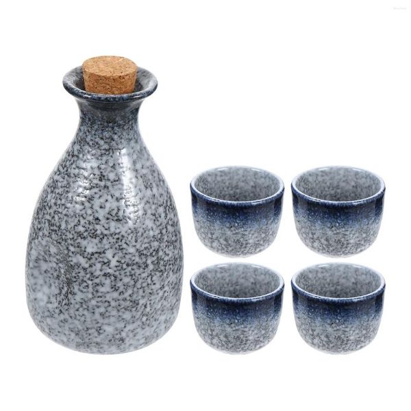 Copas de vino, juego de jarras de Sake, vasos para beber, tazas japonesas, recipientes de almacenamiento elaborados de cerámica