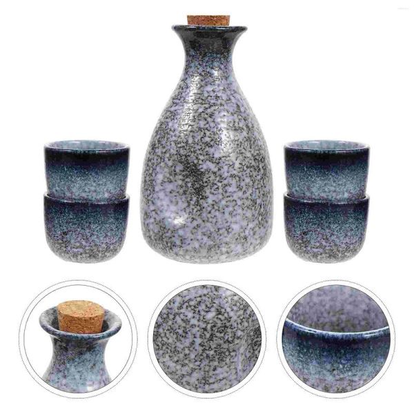 Verres à vin Tasses à thé en verre Ensemble de pichet à saké Service utile Pot de bouilloire de style japonais et beaux conteneurs de stockage élaborés vintage