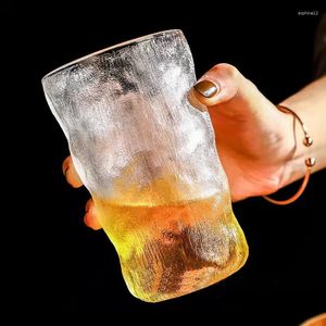 Wijnglazen Glass Water Cup Creativiteit Glacier Huishouden Unique Fruitsap Theeknie Mooie bier Ins Geavanceerde eenvoudige Koreaanse melk