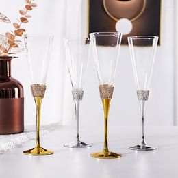 Wijnglazen Glas Bruiloft Kristal Champagne Minnaar Strass Goblet Banket Fluiten Geschenken