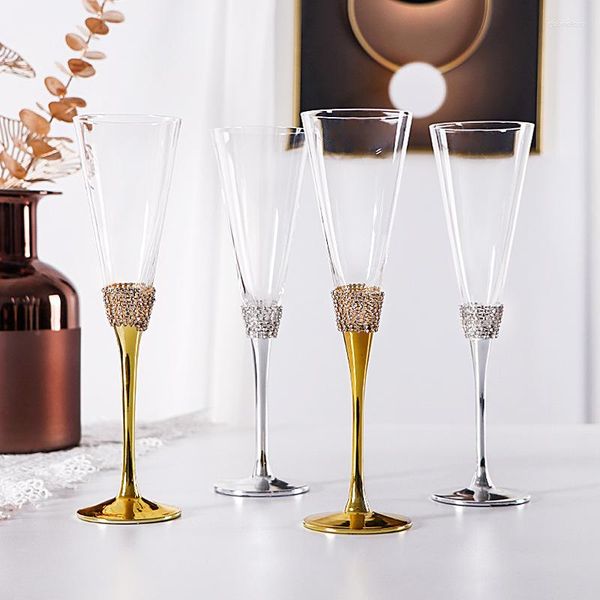 Verres à vin Verre Mariage Cristal Champagne Amant Strass Gobelet Banquet Flûtes Cadeaux