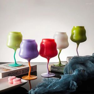 Verres à vin gobelet buvant en verre rouge tasse colorée