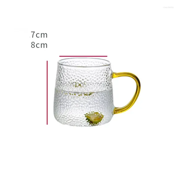 Verres à vin motif marteau, verre antidéflagrant avec poignée, tasse d'eau, bouilloire fraîche, haute teneur en Borosilicate, résistant à la chaleur