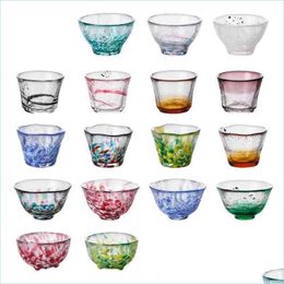 Wijnglazen Handgemaakte glas Kleine wijnglas Colorf Sets Sake Cups Janpane Style Water Bottle Glassware voor drankjes Drop levering 20 DH0JX
